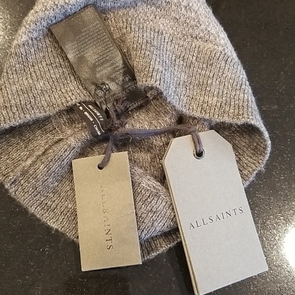 💕ALLSAINTS💕 Carr Beanie ~ Grey Marl Wool Mohair NWT - Picture 9 of 12